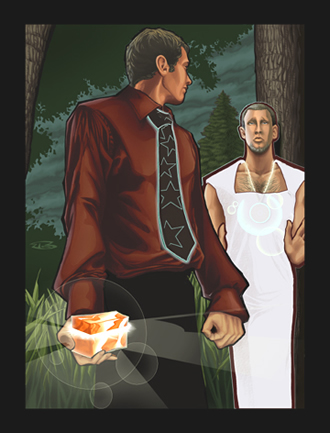 Forest Man Dress Illustration