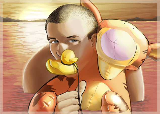 Justin Pool Tiger Illustration Large